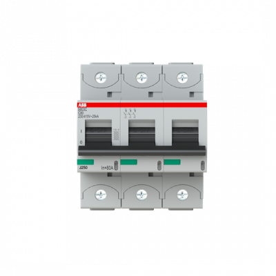 Выключатель автоматический трехполюсной 80А 25кА С ABB (S803C C80)