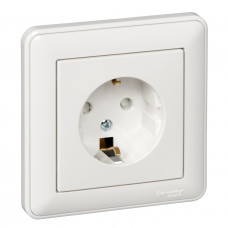 RS16-152-18 Розетка скрытая с заземлением 250В 16А со шторками белая IP20