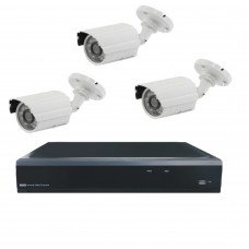 Комплект из 3 уличных видеокамер 2 Mpix и видеорегистратора