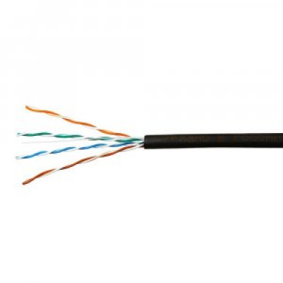 Кабель UTP 4PR Cat.5e 4х2х0,48 Cu внешний, черный Skynet Standart