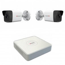 Комплект из 2 уличных IP-видеокамер 2 Mpix и видеорегистратора Hiwatch